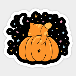 Cat pumpkin Sticker